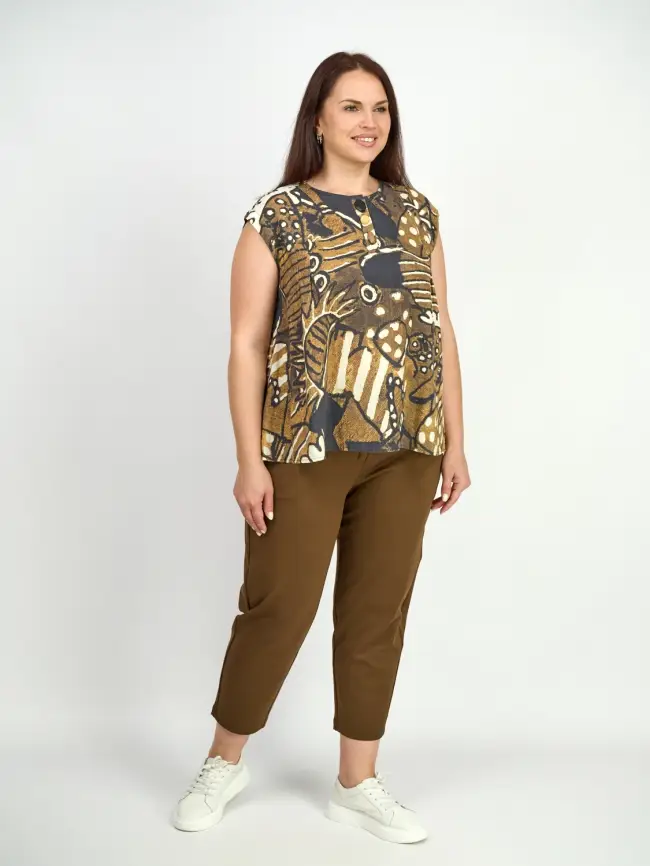 Блуза с принтом 26092 размер 50- 58 фото 4