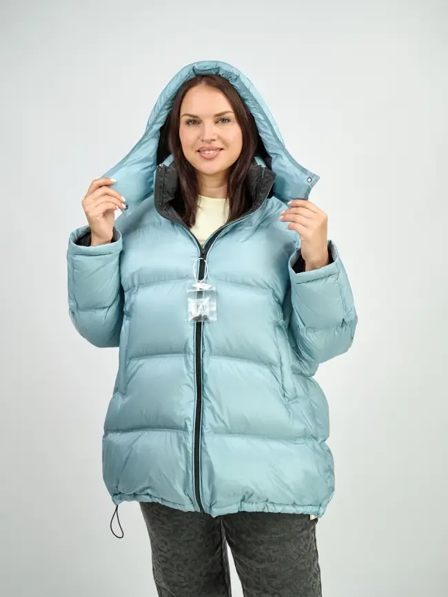 Пуховик зимний 9903 удлиненный Размер 50-60 фото 1