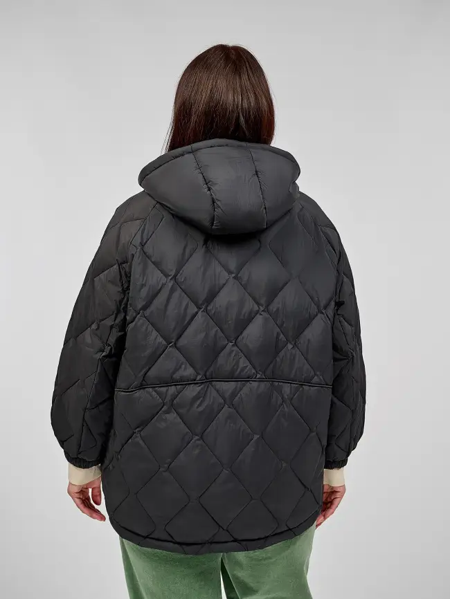 Стеганая куртка с капюшоном 8815 Размер 48-54 фото 20