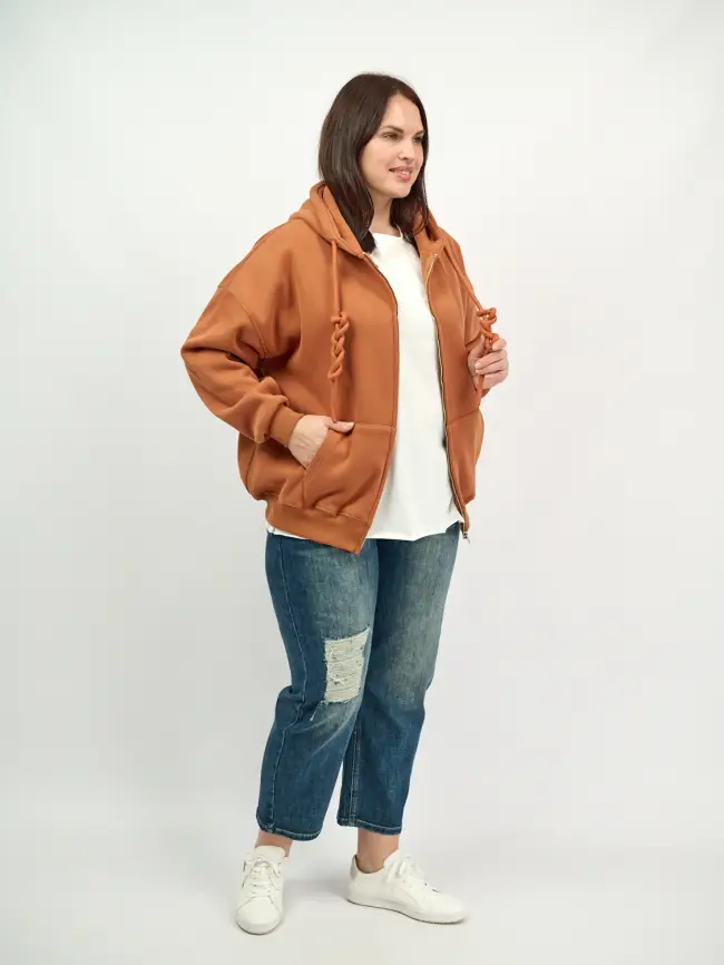 Худи зип утепленное оверсайз 506 Размер 50-58 фото 220