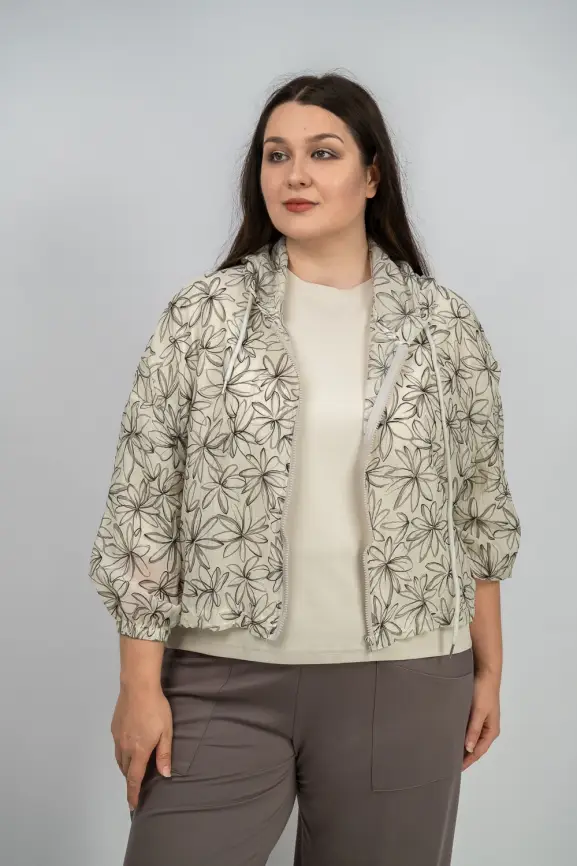 Ветровка-пыльник на молнии 9182 Размер 50-58 фото 15