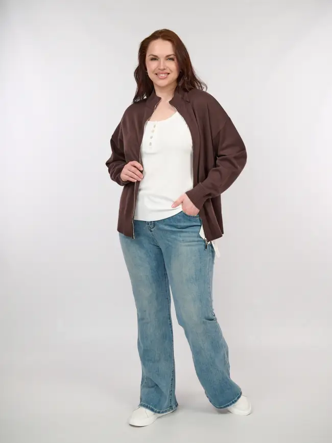 Кофта на молнии 25411 ЭттоПлюс Размер 50-58 фото 7