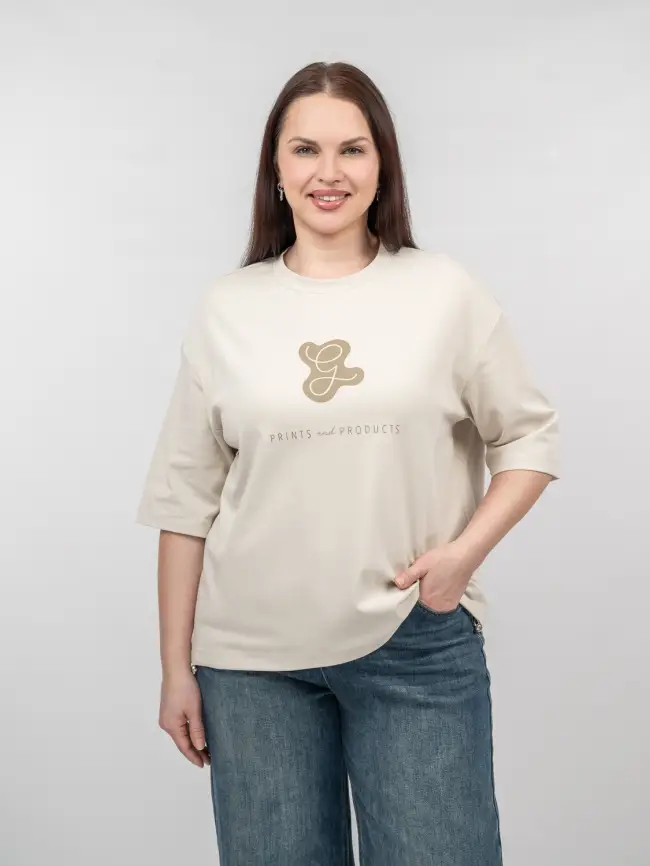 Лонгслив с принтом 95047 Размеры 48-58 фото 49