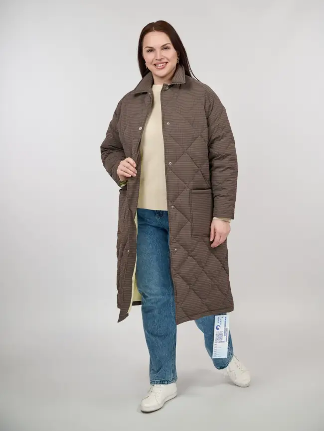 Пуховое пальто 61010 Размер 50-56 фото 20