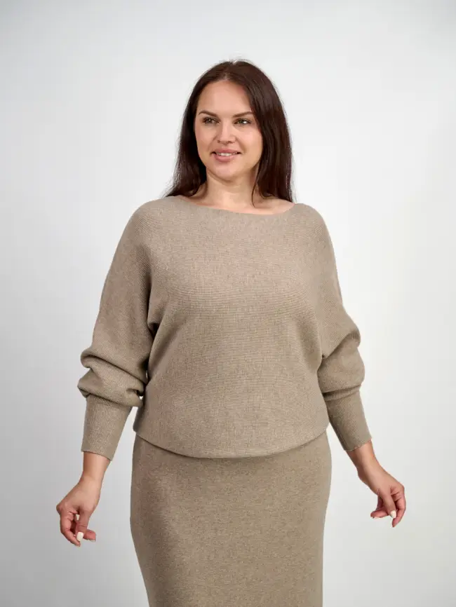 Джемпер в рубчик ЭТТО ПЛЮС 717 Размер 48-58 фото 24