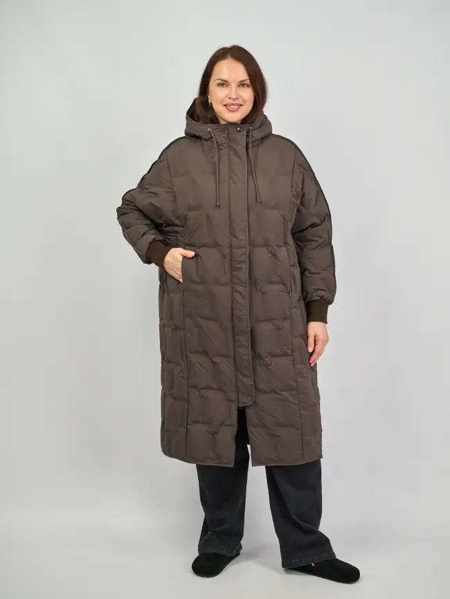 Пуховое пальто 6327 Размеры 50-60 фото 38