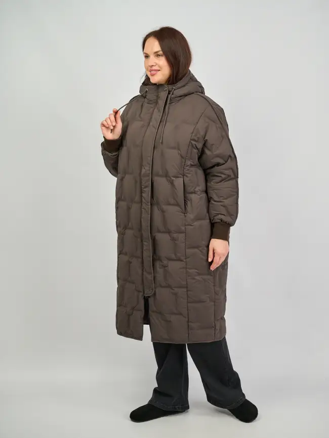 Пуховое пальто 6327 Размеры 50-60 фото 44