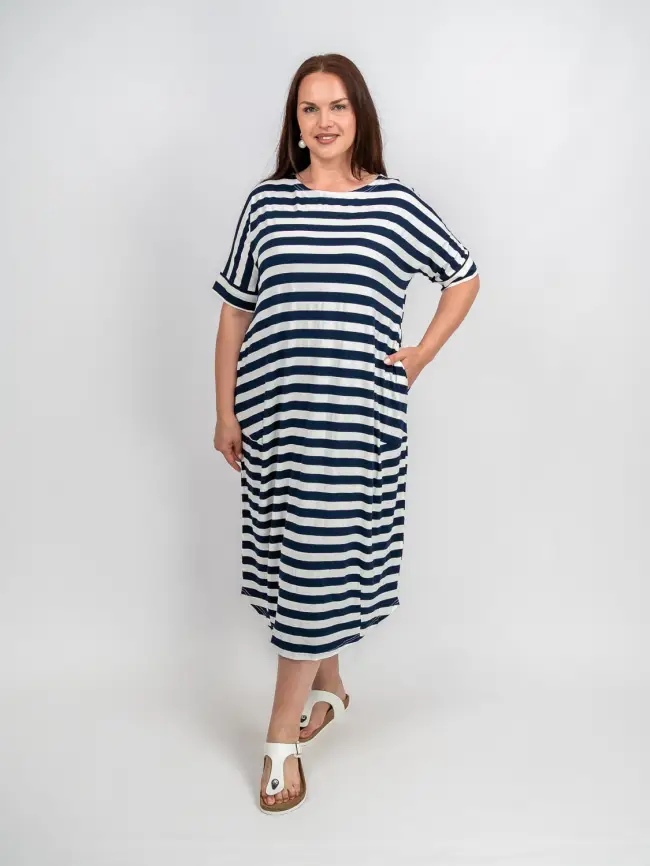 Платье в полоску ЭттоПлюс 0032 размеры 52- 56 фото 17