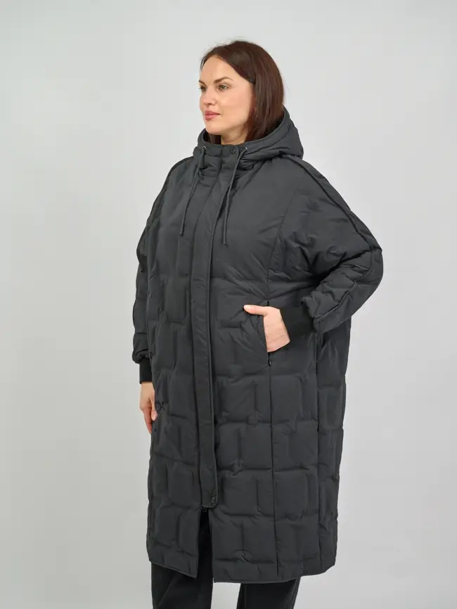 Пуховое пальто 6327 Размеры 50-60 фото 26