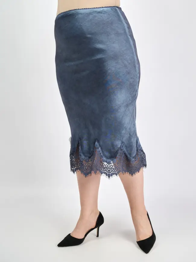 Юбка с кружевом 6292 Италия Размер 46-54 фото 17