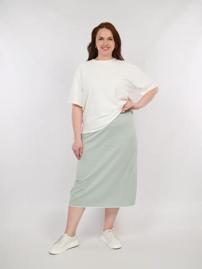 Юбка в полоску ЭттоПлюс 25416 Размер 54-58 фото 2