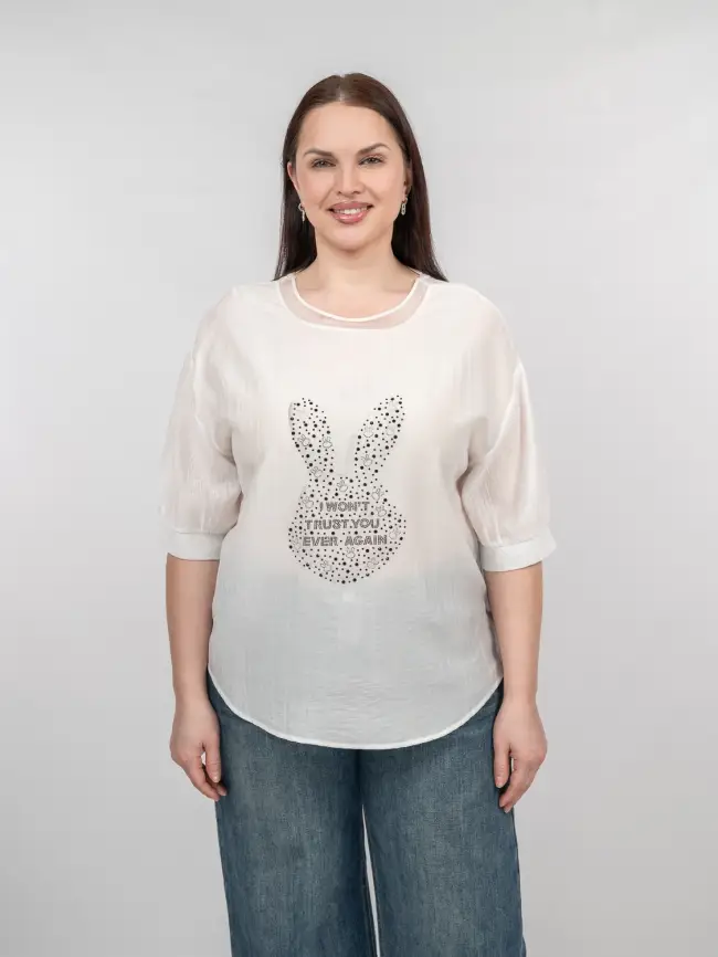 Футболка "Зайчик" 6928 Размер 50-56 фото 1