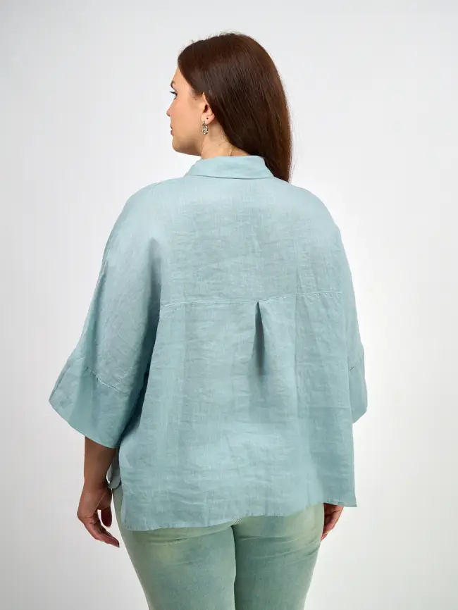 Льняная рубашка с тюльпаном 8342 Размер 50-58 фото 13