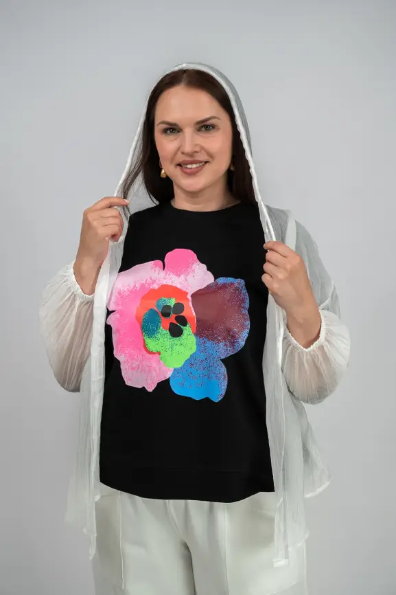 Лонгслив Цветы 25001 ЭттоПлюс Размер 50-58 фото 23