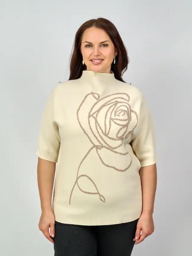 Джемпер Роза 87654 ЭттоПлюс Размер 52-56 фото 12