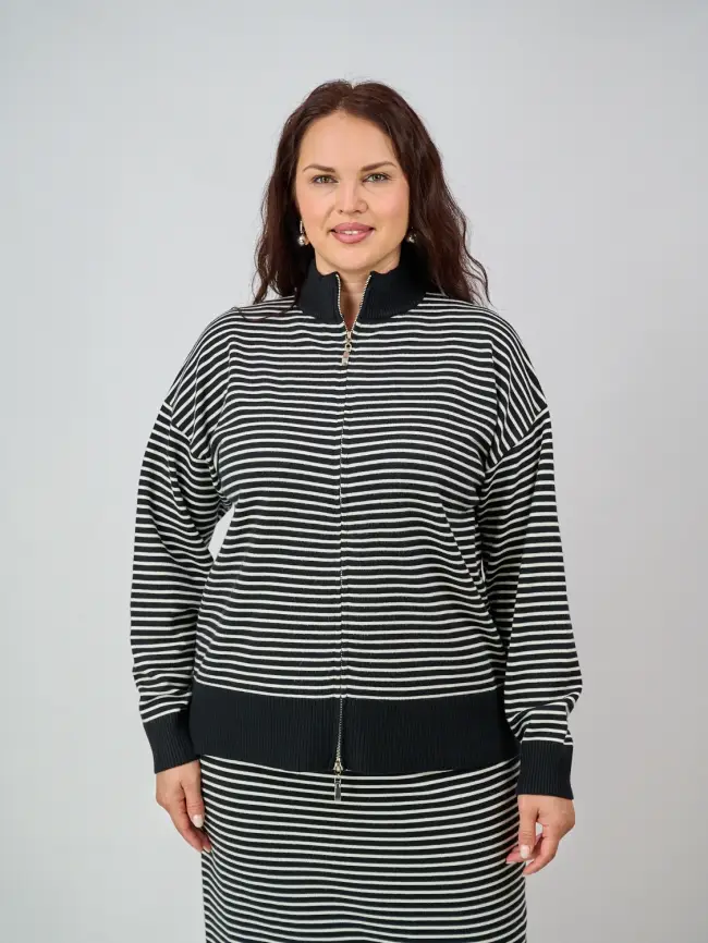 Джемпер на молнии ЭттоПлюс 25411 Размер 52-58 фото 2