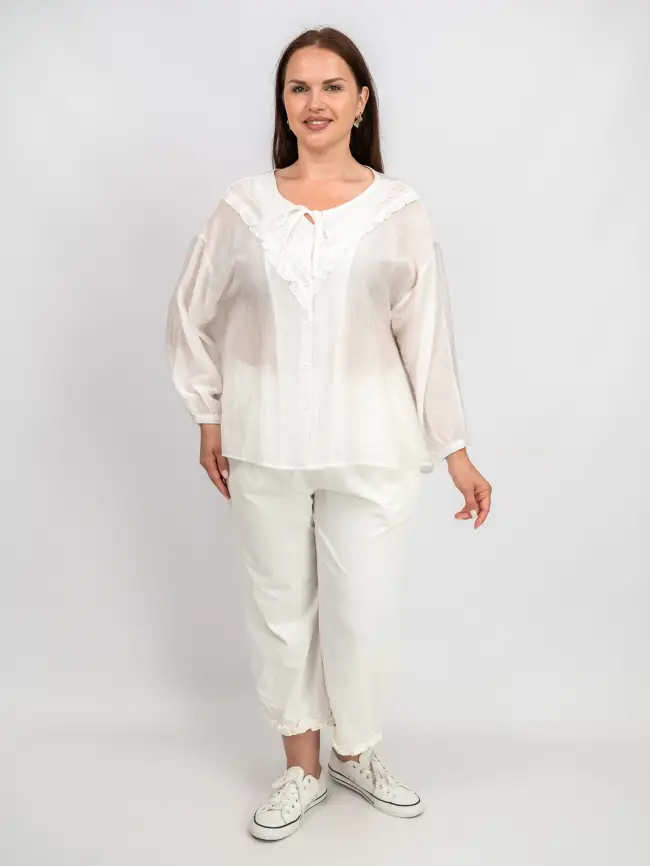 Блуза с оборками 7703 Размер 50-58 фото 3