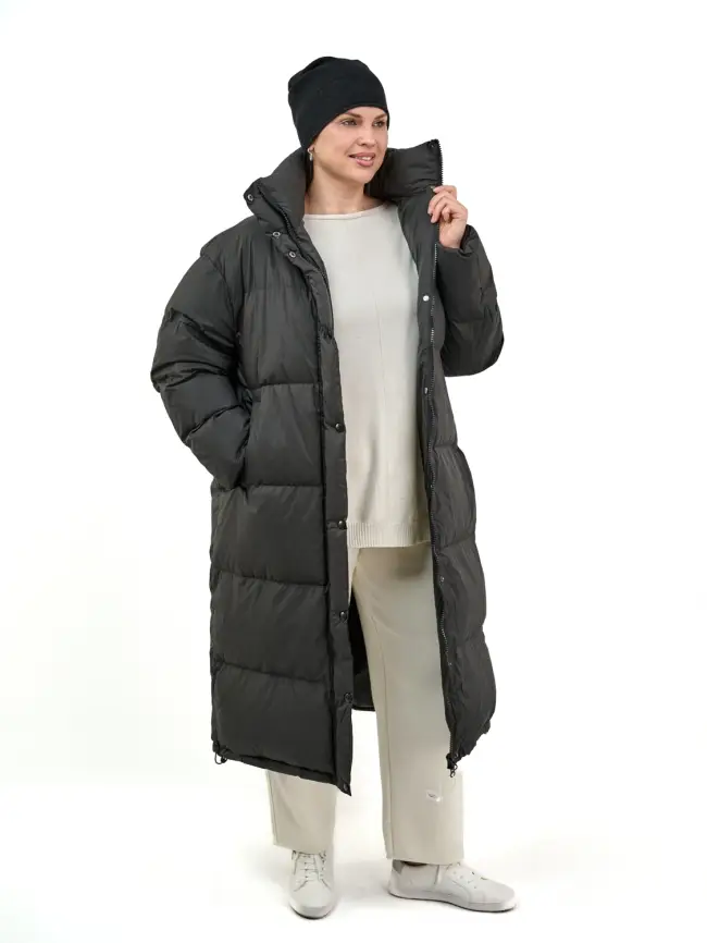 Пуховое пальто 9066 Размер 54-58 фото 9