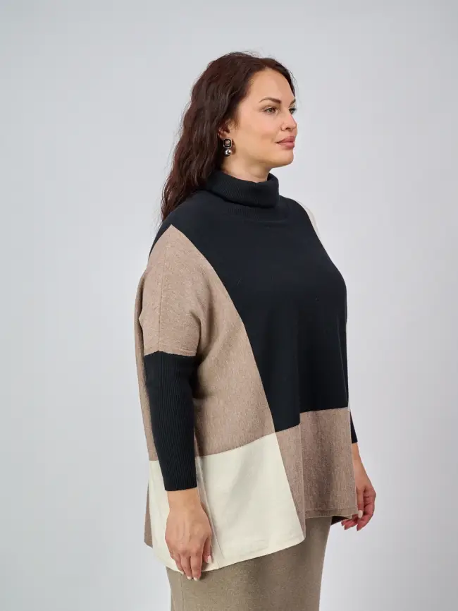 Джемпер три цвета ЭттоПлюс 937 Размер 50-58 фото 13