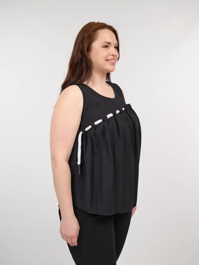 Блуза летняя 01175 Размер 46-48 (черный) фото 6