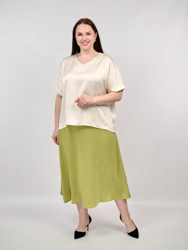 Блуза с v-вырезом ЭттоПлюс 1003 Размеры 50-58 фото 9