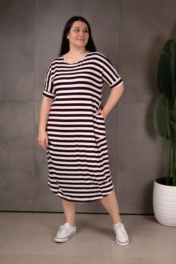 Платье в полоску ЭттоПлюс 0032 размеры 52- 56 фото 8