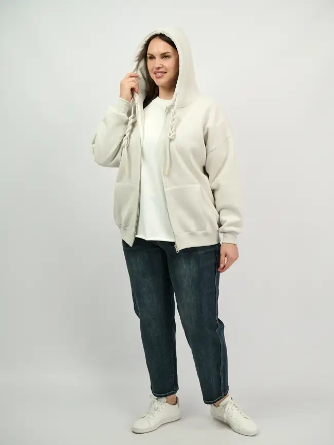 Худи зип утепленное оверсайз 506 Размер 50-58 фото 155