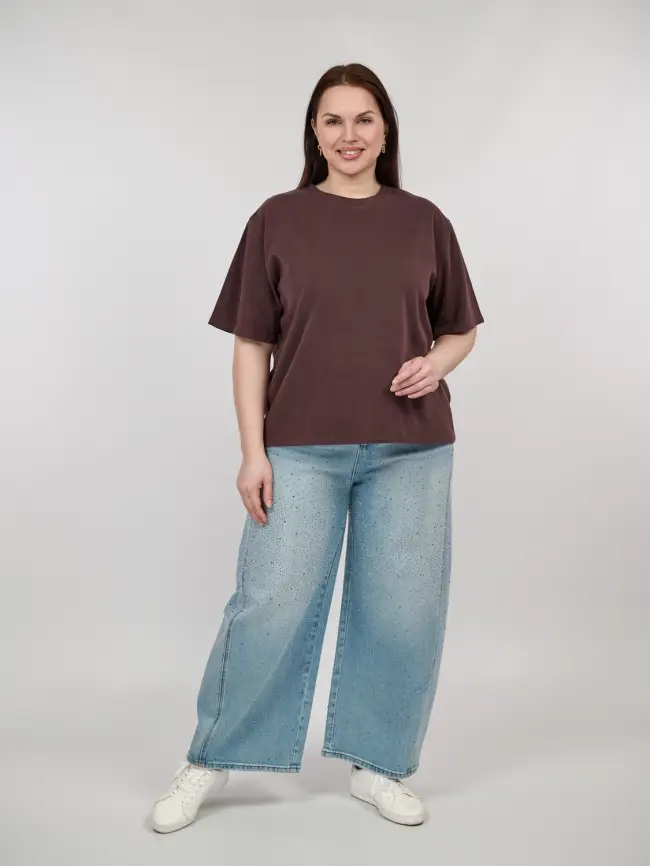 Джинсы в стразах 6788 Размеры 52-58 фото 15