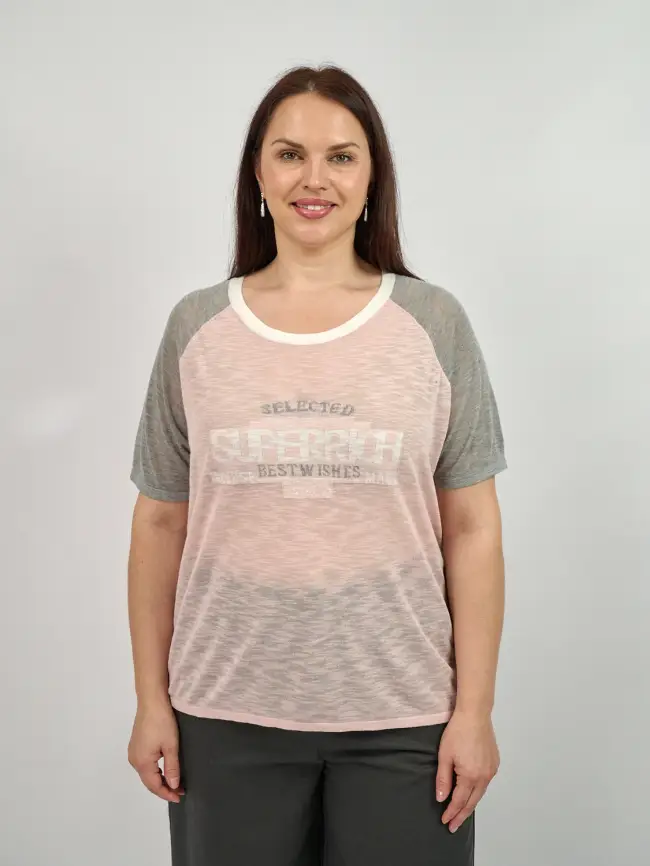 Джемпер короткий рукав 23056 размер 50- 58 фото 2