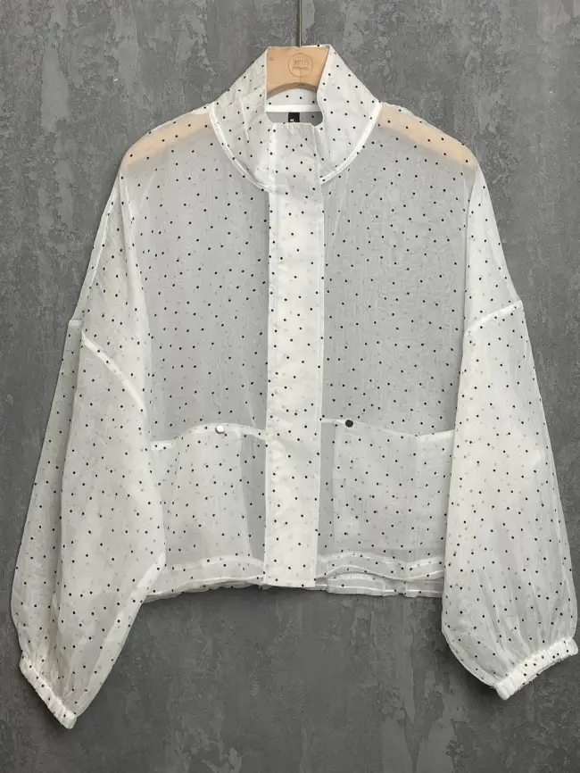 Ветровка-пыльник в горох 6703 Размер 50-58 фото 10