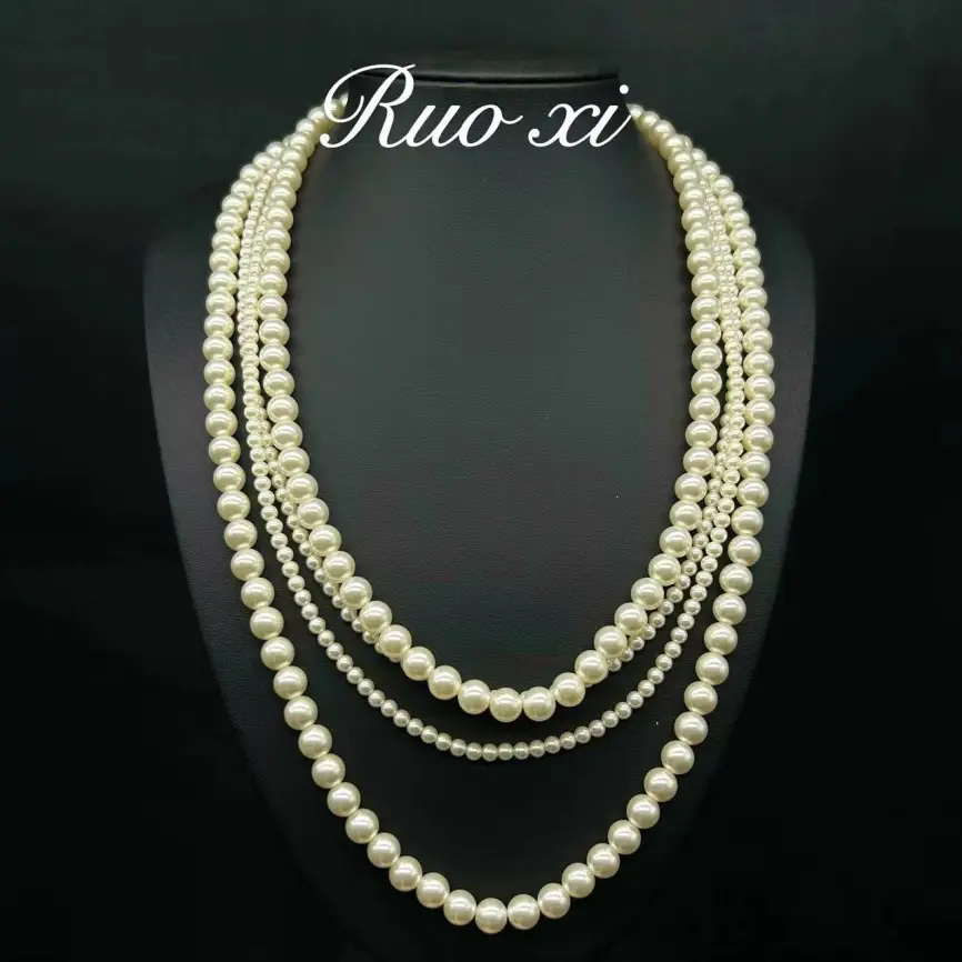 Колье жемчужное многоярусное Б0089 фото 3