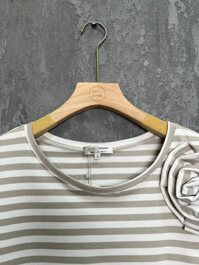 Футболка полоска ЭттоПлюс 33415 Размеры 50-58 фото 33