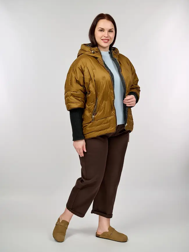 Куртка с трикотажным рукавом 6560 Размер 48-54 фото 25