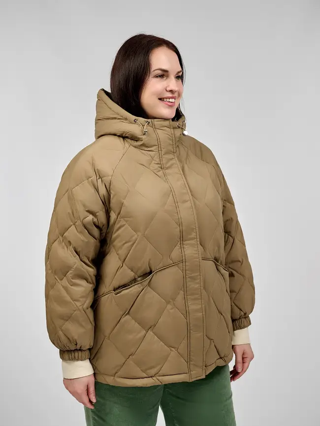 Стеганая куртка с капюшоном 8815 Размер 48-54 фото 32