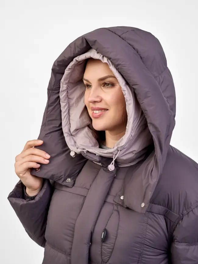 Пуховое пальто 8892 Размер 48-52 фото 3