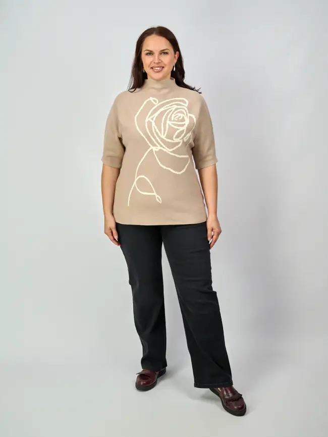 Джемпер Роза 87654 ЭттоПлюс Размер 52-56 фото 3