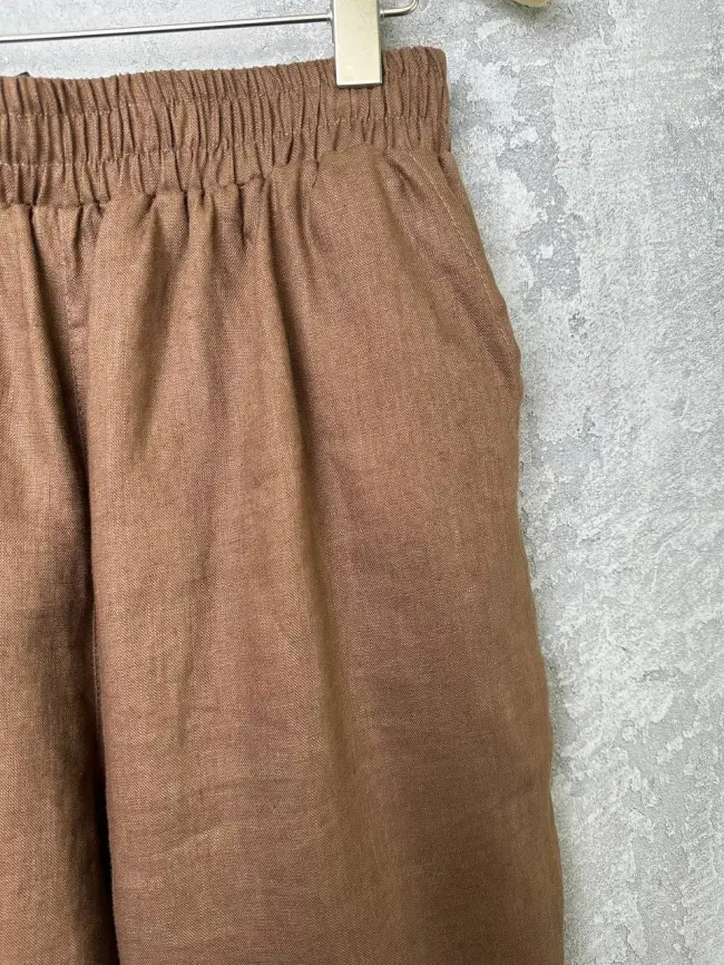 Брюки палаццо лен 24071 фото 6