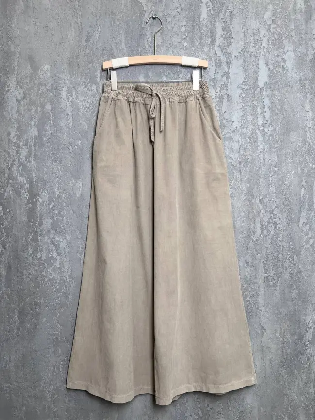 Палаццо вельвет 9925 Размер 48-54 (капучино)Уценка фото 1