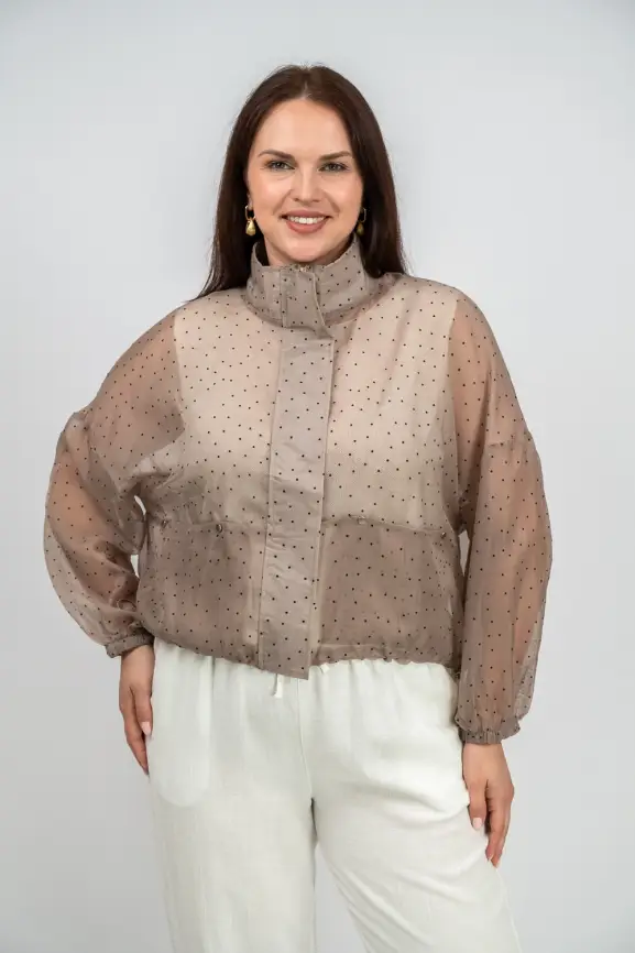 Ветровка-пыльник в горох 6703 Размер 50-58 фото 27