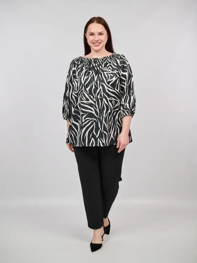 Блуза ЭттоПлюс 34187 Размер 52-58 фото 3