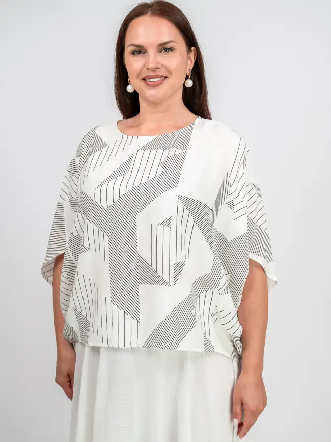 Блуза оверсайз ЭттоПлюс 31599 Размер 48-58 фото 2