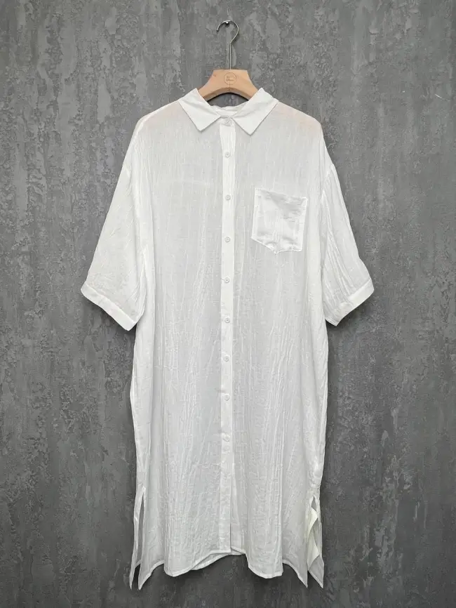 Рубашка-кардиган рукав 3/4 24093 Размер 50-58 фото 14