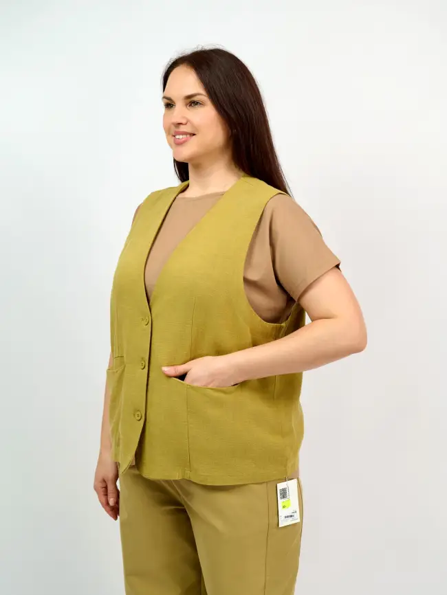 Удлиненный жилет 25018 Размер 50-58 фото 9