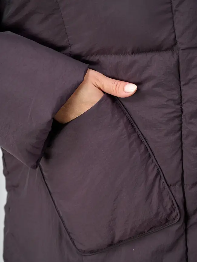 Пуховик женский с шарфом 8358 Размер 50-58 фото 106