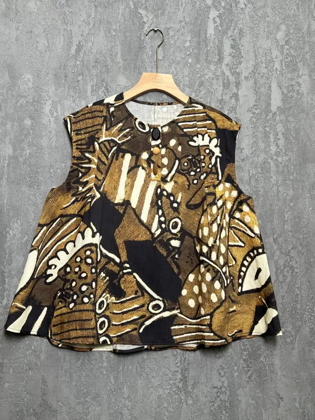 Блуза с принтом 26092 размер 50- 58 фото 7