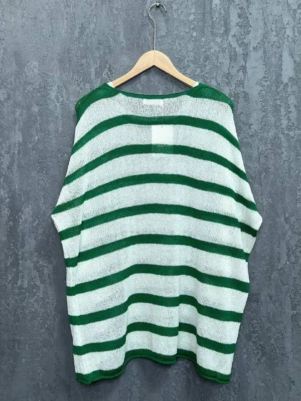 Джемпер облегченный в полоску ЭттоПлюс 25107 Размер 54-58 фото 29