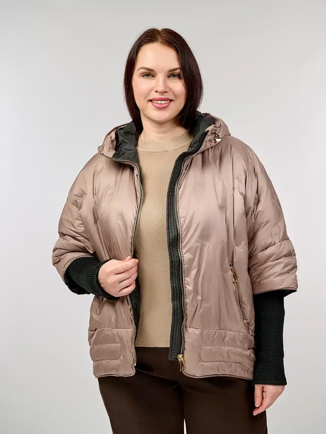 Куртка с трикотажным рукавом 6560 Размер 48-54 фото 52