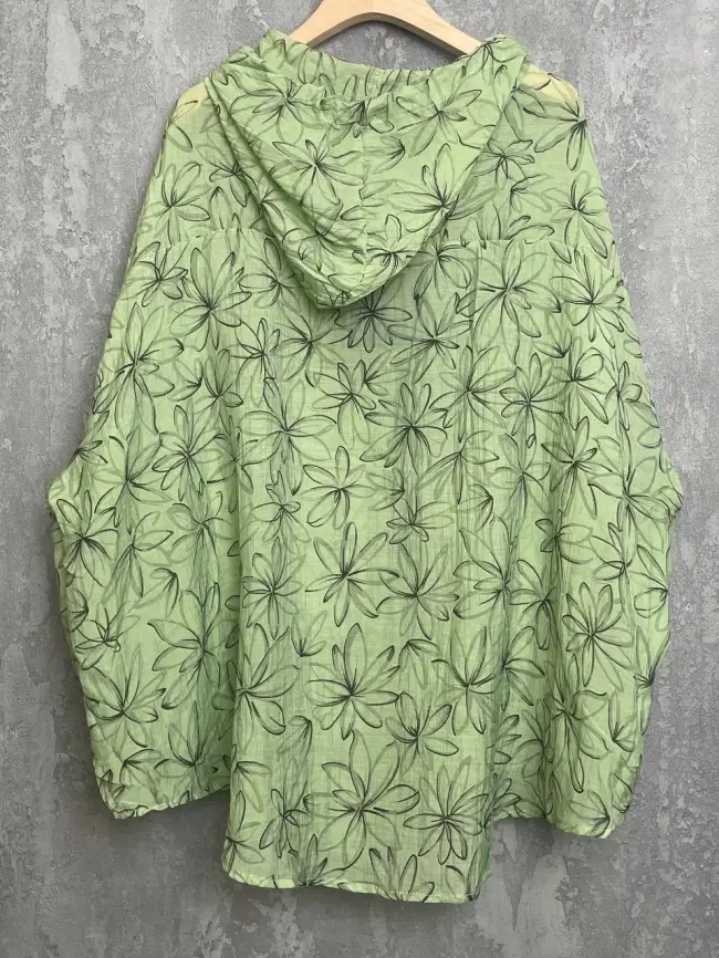 Ветровка-пыльник в цветок 9176 Размер 50-58 фото 12