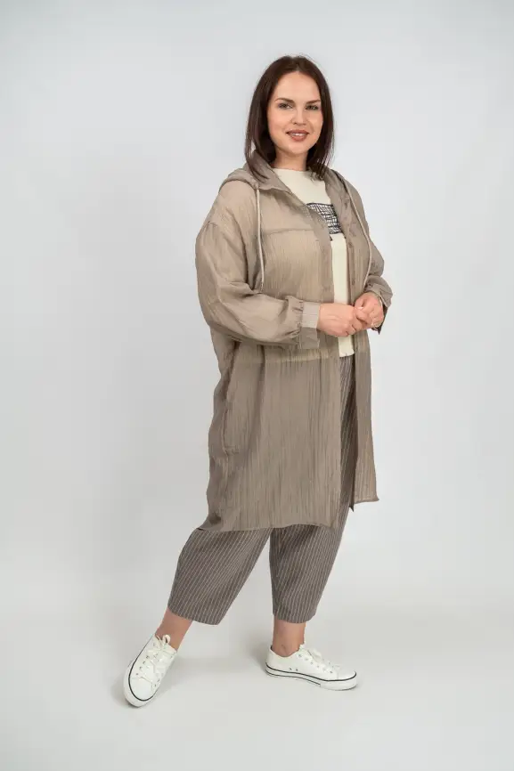 Пыльник рубашка удлиненный 9087 Размер 50-58 фото 49