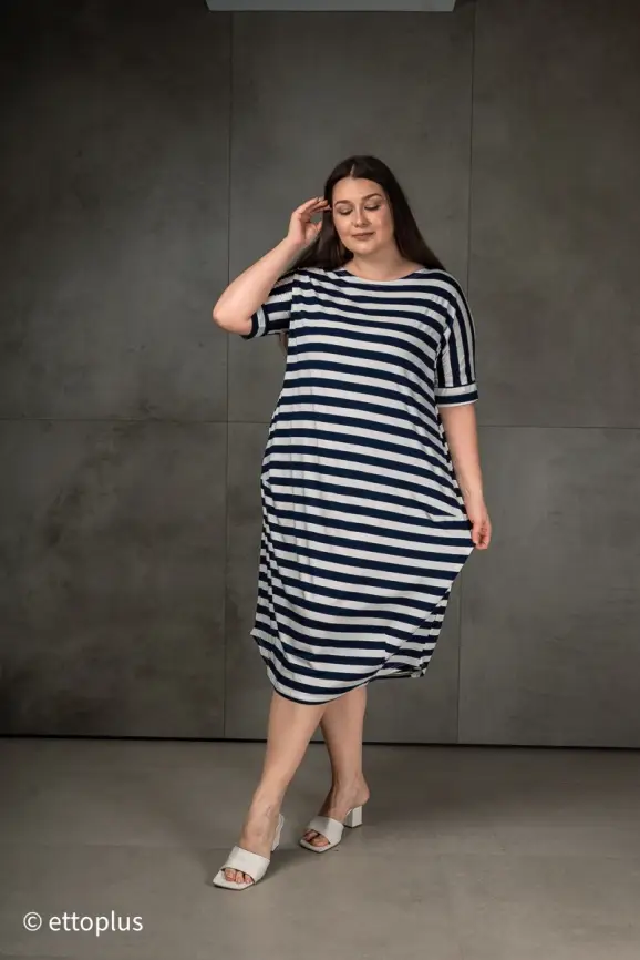 Платье в полоску ЭттоПлюс 0032 размеры 52- 56 фото 22